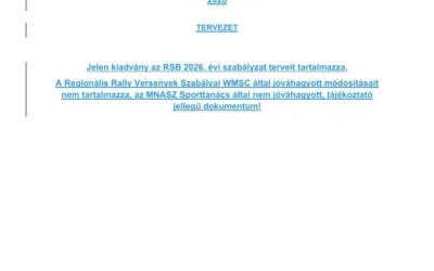 2026. évi RVSZ tervezet